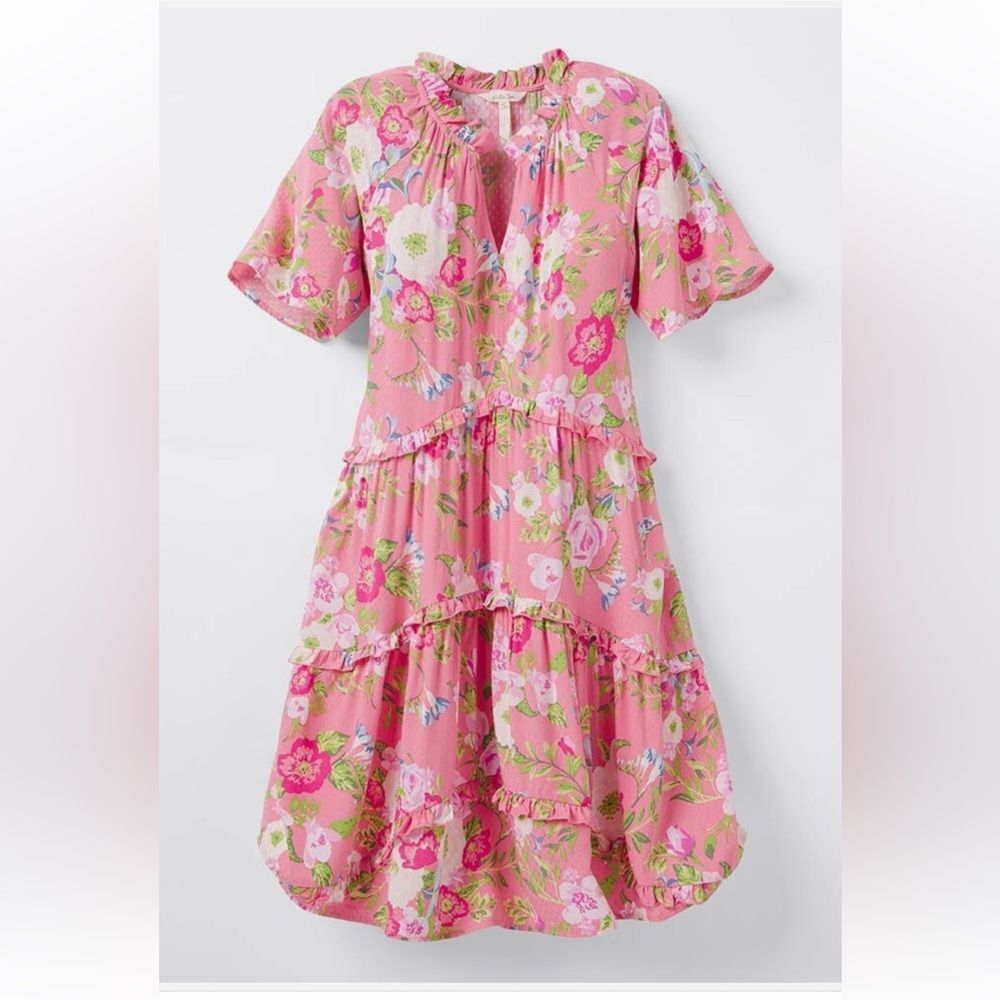 Matilda Jane Enchanted Garden Fresh Florals Ruffle Sleeve Tiered Dress